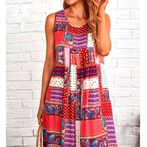 Patchwork Print Dress